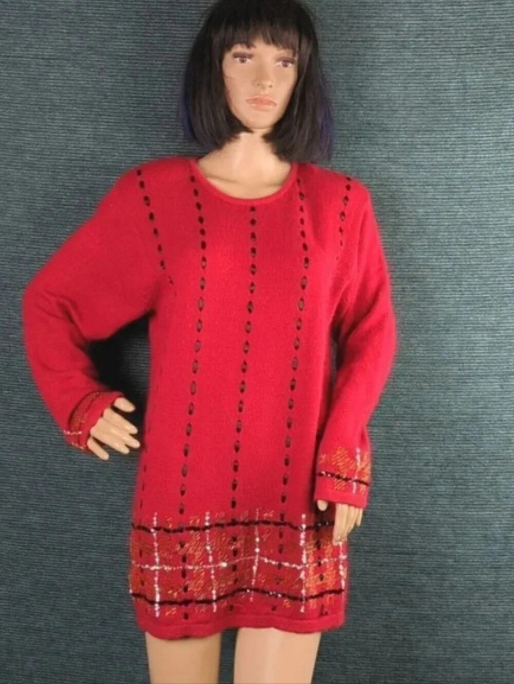 Vintage Silk Blend Karen Scott Christmas Sweater 80s